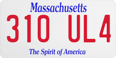 MA license plate 310UL4