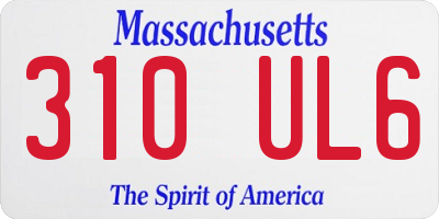 MA license plate 310UL6