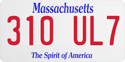 MA license plate 310UL7