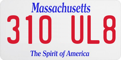 MA license plate 310UL8