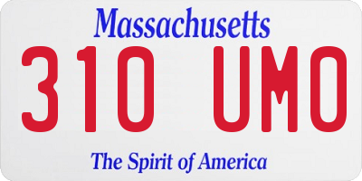 MA license plate 310UM0