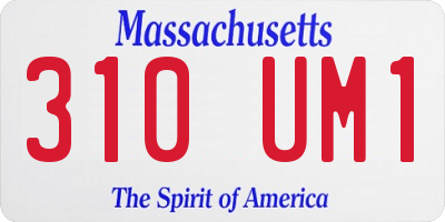 MA license plate 310UM1