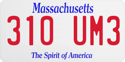 MA license plate 310UM3