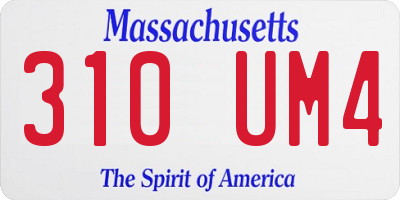MA license plate 310UM4
