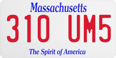 MA license plate 310UM5