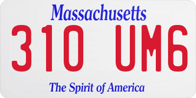 MA license plate 310UM6