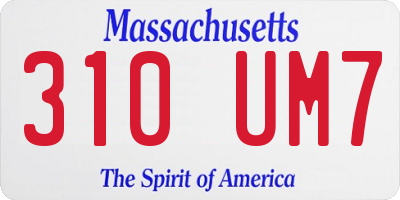 MA license plate 310UM7