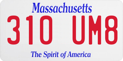 MA license plate 310UM8
