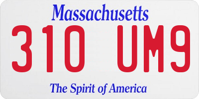 MA license plate 310UM9