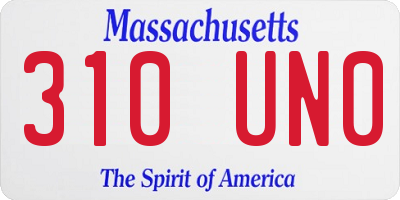 MA license plate 310UN0