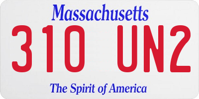 MA license plate 310UN2