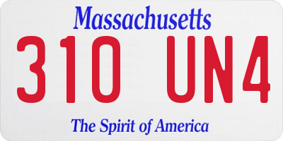 MA license plate 310UN4