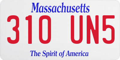 MA license plate 310UN5