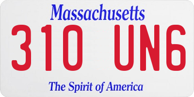 MA license plate 310UN6