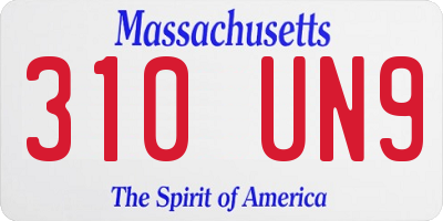 MA license plate 310UN9