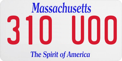 MA license plate 310UO0