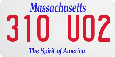 MA license plate 310UO2