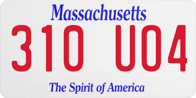 MA license plate 310UO4