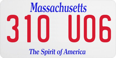 MA license plate 310UO6