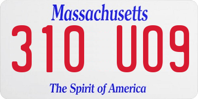 MA license plate 310UO9