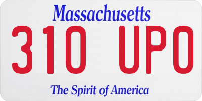 MA license plate 310UP0