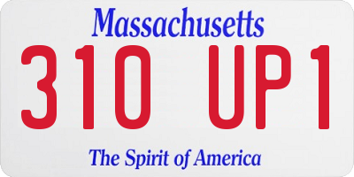 MA license plate 310UP1