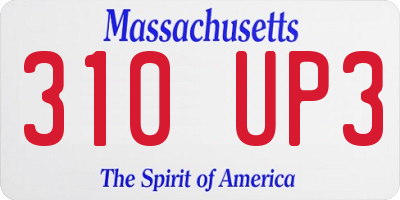 MA license plate 310UP3