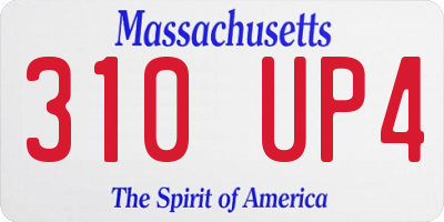 MA license plate 310UP4