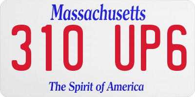 MA license plate 310UP6