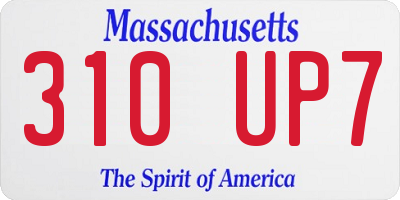 MA license plate 310UP7