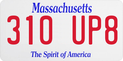 MA license plate 310UP8