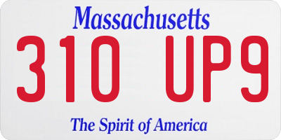 MA license plate 310UP9