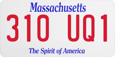MA license plate 310UQ1