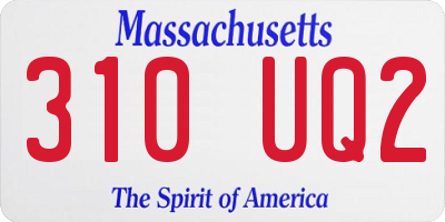 MA license plate 310UQ2