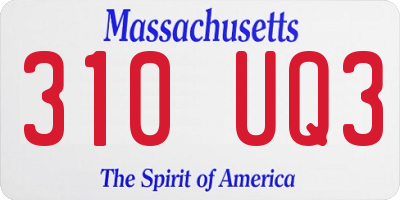 MA license plate 310UQ3