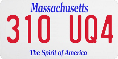MA license plate 310UQ4