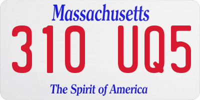 MA license plate 310UQ5