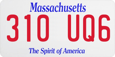 MA license plate 310UQ6