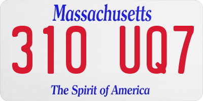 MA license plate 310UQ7
