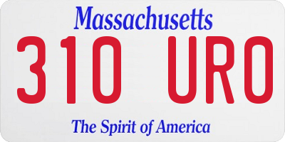 MA license plate 310UR0