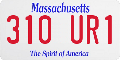 MA license plate 310UR1
