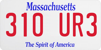 MA license plate 310UR3