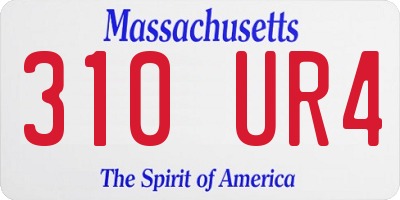 MA license plate 310UR4