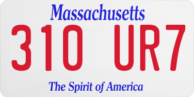 MA license plate 310UR7