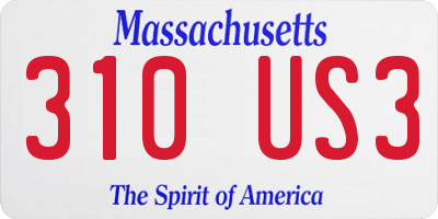 MA license plate 310US3