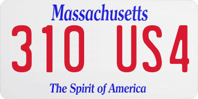 MA license plate 310US4