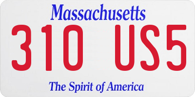 MA license plate 310US5