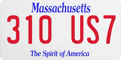 MA license plate 310US7
