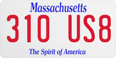MA license plate 310US8