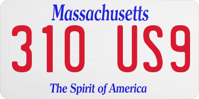 MA license plate 310US9